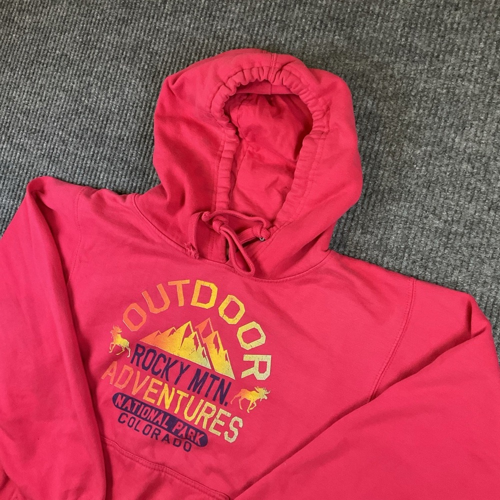 Lone Rock Clothing Rocky Mtn Adventures National Park Colorado Hoodie Pink Smal